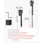 VEVOR Gato de Remolque Eléctrico Carga de 2268 kg, Motor de 12 V CC, Gato Eléctrico para Remolque con Cubierta Protectora y luz LED para Caravanas, Autocaravanas, Vehículos Recreativos, Negro