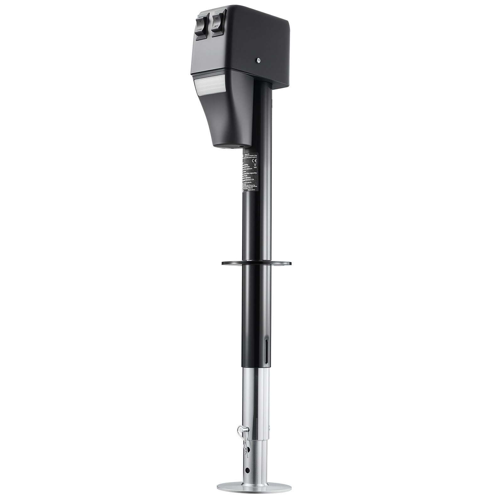 VEVOR Gato de Remolque Eléctrico Carga de 2268 kg, Motor de 12 V CC, Gato Eléctrico para Remolque con Cubierta Protectora y luz LED para Caravanas, Autocaravanas, Vehículos Recreativos, Negro