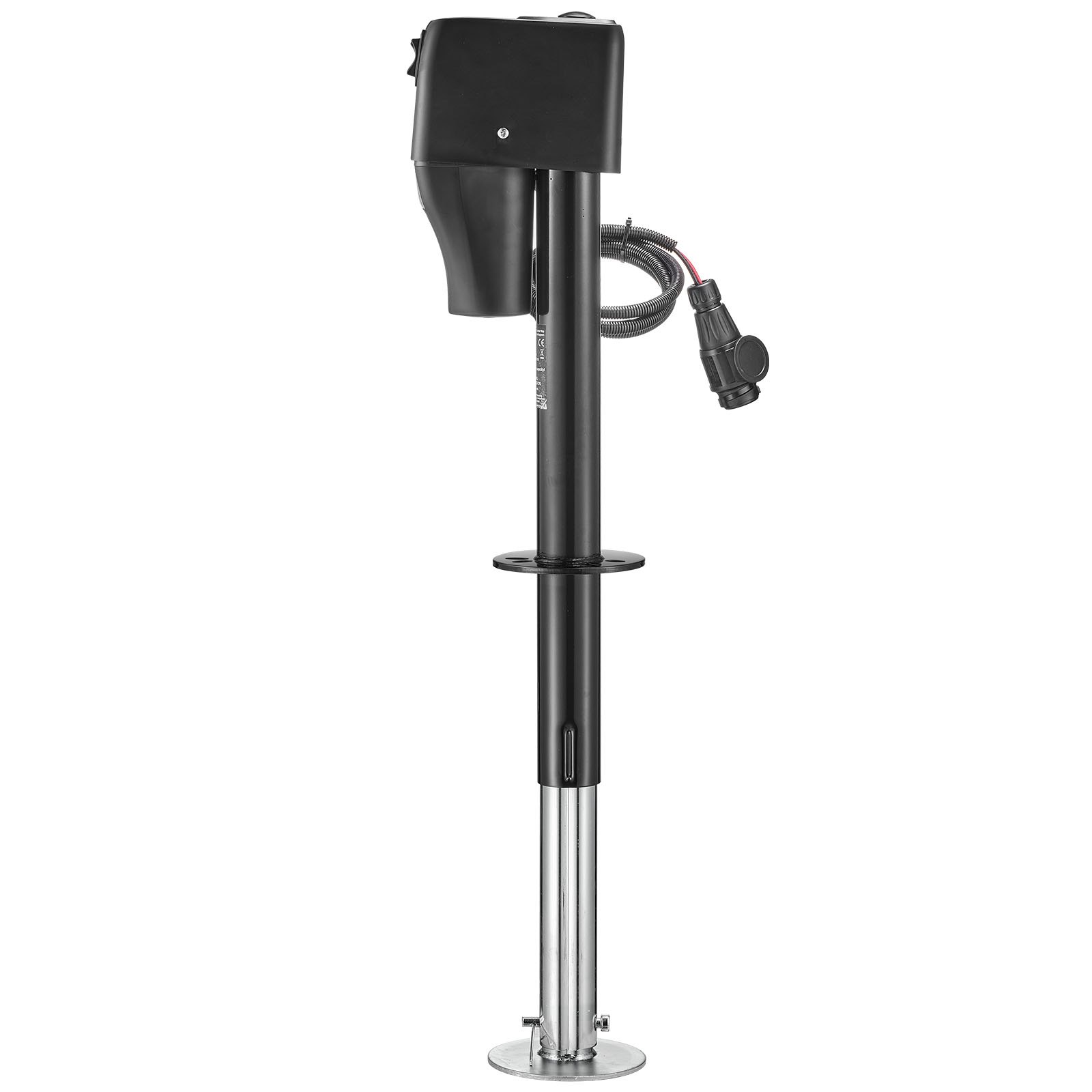 VEVOR Gato de Remolque Eléctrico Carga de 2268 kg, Motor de 12 V CC, Gato Eléctrico para Remolque con Cubierta Protectora y luz LED para Caravanas, Autocaravanas, Vehículos Recreativos, Negro