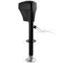 VEVOR Gato Eléctrico para Remolque con Conector de 2 Vías, Manivela Manual y Cubierta Resistente a la Intemperie, Carga de 2267 kg Elevación de 255 - 860 mm, para Remolques, Autocaravanas, Negro