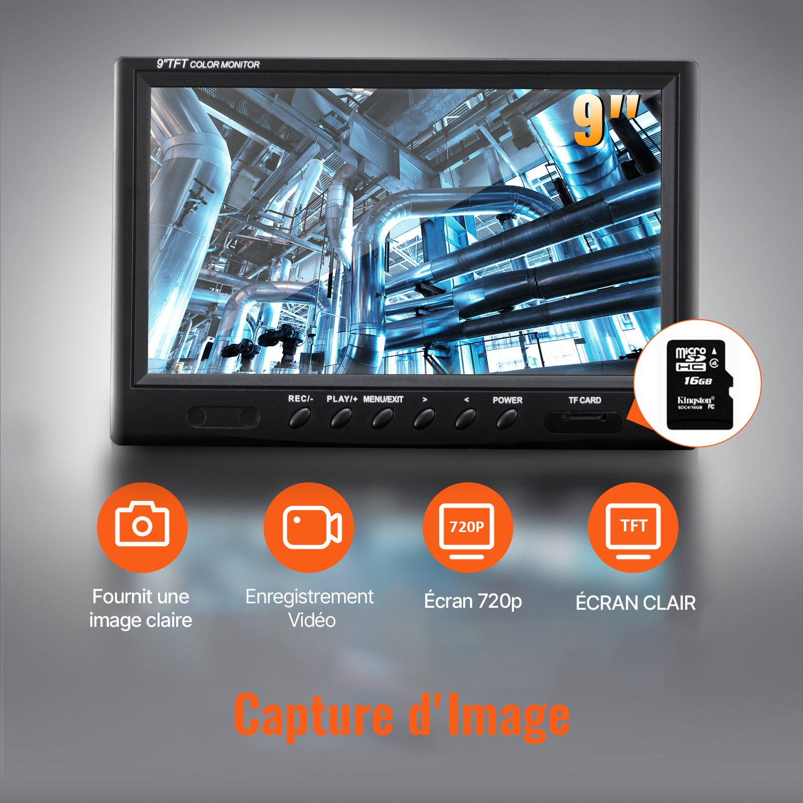 VEVOR 50m Sewer Camera, 23cm Pipe Inspection Camera with 512Hz Tracking, DVR Function, IP68 Camera with 12 Adjustable LEDs, a 16GB SD Card for Sewer Lines, Sewer & Drain Pipe Installation