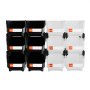 VEVOR Plastic Stackable Storage Bins, 37.7 x 21.5 x 18 cm (12 Pack), Plastic Containers for Organizing & Storage Bins for Garage, Small Parts, Office Supplies, Other Accessories, Black & Transparent