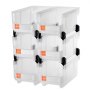 VEVOR Cajas Apilables, 377 x 215 x 180 mm, Cajas de Almacenamiento Transparentes para Organizar y Almacenar, para Armarios, Garajes, Piezas Pequeñas, Suministros de Oficina y Otros Accesorios