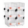VEVOR Cajas Apilables, 377 x 215 x 180 mm, Cajas de Almacenamiento Transparentes para Organizar y Almacenar, para Armarios, Garajes, Piezas Pequeñas, Suministros de Oficina y Otros Accesorios