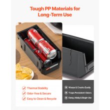 VEVOR Cajas Apilables de Almacenamiento, 276 x 140 x 130 mm, Transparentes, Plástico PP Resistente, para Organizar y Guardar Piezas Pequeñas, Material de Oficina y Otros Accesorios, Negro, 8 uds