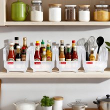 VEVOR Cajas Apilables de Almacenamiento, 276 x 140 x 130 mm, para Organizar y Almacenar, con Frente Abierto, para Armario, Garaje, Piezas Pequeñas, Suministros de Oficina, Transparentes, 8 uds