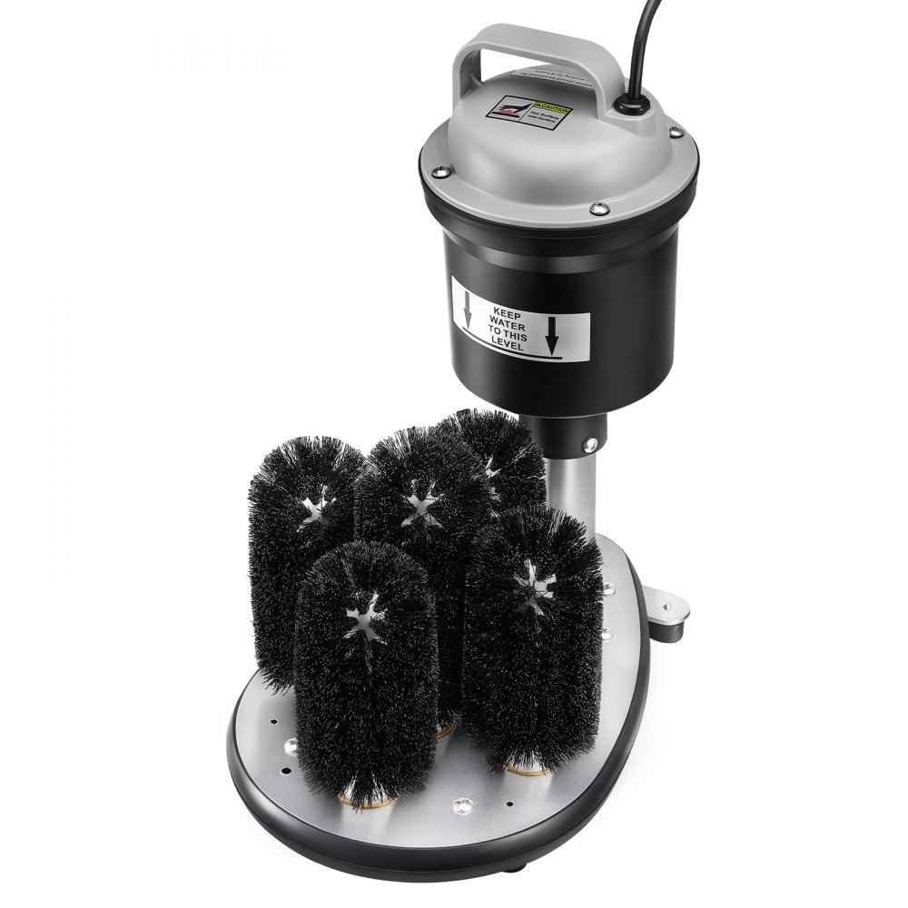 VEVOR Electric Glass Washer and Glass Cleaner with 5 Brushes for Bars, 1200 Cups/Hour Wine Glass Cleaning Machine, Glass Washer for Champagne Glasses, Beer Steins, and Mugs, Perfect for Bars and Cafes