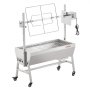 VEVOR Lamb Grill, Suckling Pig Grill, Spit Roast Grill, 61 kg BBQ Charcoal Spit Grill for Whole Pig, Lamb, Goat, 42W Electric Motor, Stainless Steel Rotisserie Roaster with Lockable Wheels