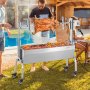 VEVOR Lamb Grill, Suckling Pig Grill, Spit Roast Grill, 90 kg Rollable BBQ Charcoal Spit Grill for Pork, Lamb, Goat, Electric 52 W, Stainless Steel Rotisserie Roaster with Windshield, 1185 mm