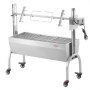 VEVOR Lamb Grill, Suckling Pig Grill, Spit Roast Grill, 90 kg Rollable BBQ Charcoal Spit Grill for Pork, Lamb, Goat, Electric 52 W, Stainless Steel Rotisserie Roaster with Windshield, 1185 mm