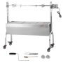 VEVOR Lamb Grill, Suckling Pig Grill, Spit Roast Grill, 90 kg Rollable BBQ Charcoal Spit Grill for Pork, Lamb, Goat, Electric 52 W, Stainless Steel Rotisserie Roaster with Windshield, 1185 mm