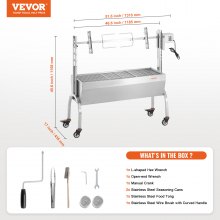 VEVOR Parrilla de cordero cochinillo Parrilla asada 52W 90kg eléctrica 1185mm