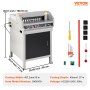 VEVOR Cortadora de Papel Eléctrica Máximo 450 mm Redondeadora de Esquinas Eléctrica Espesor de Corte 40 mm con Panel LCD Inteligente Posicionamiento por Luz Infrarroja para Etiquetas, Oficina