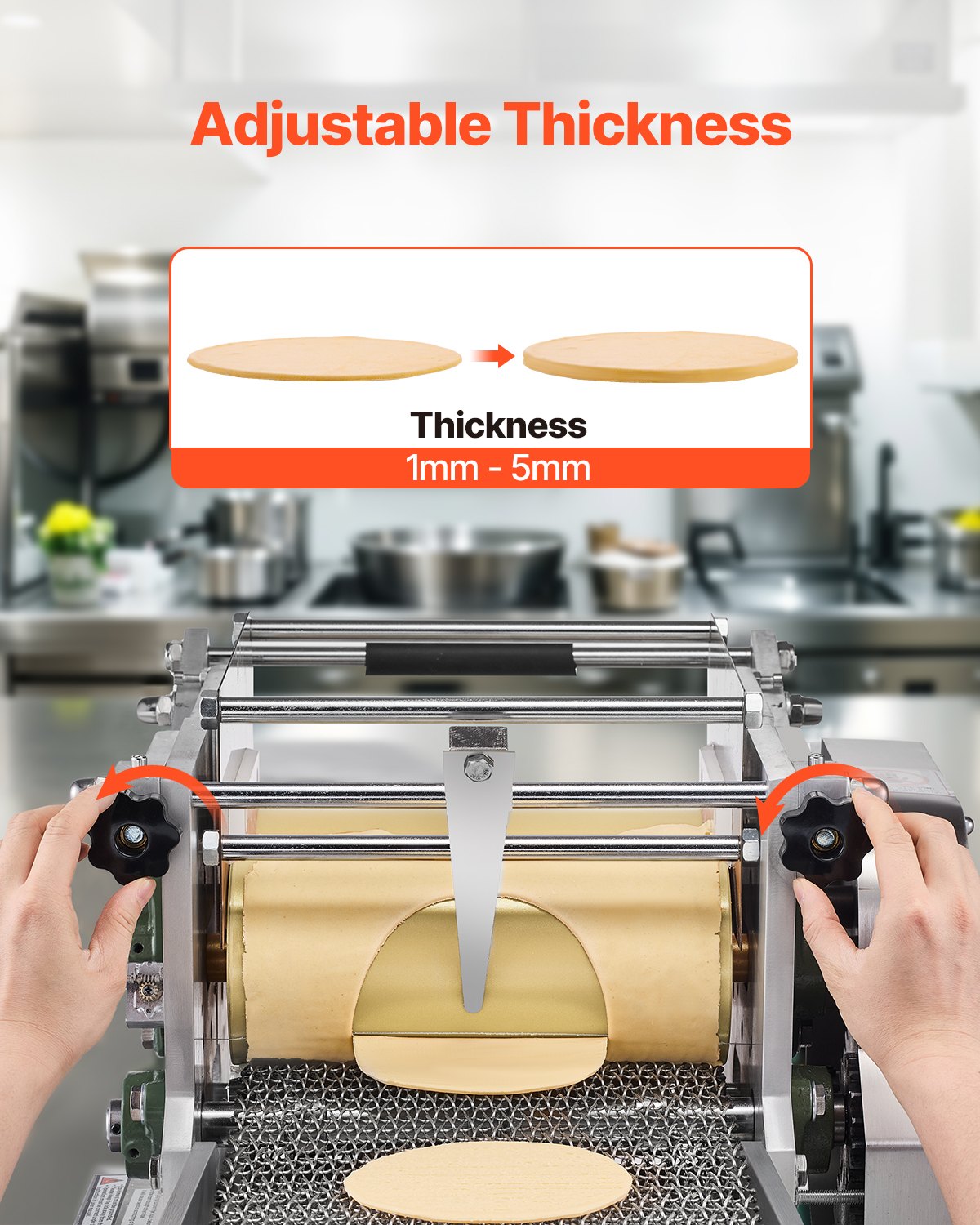 VEVOR Máquina Eléctrica para Hacer Tortillas de Maíz con Revestimiento Antiadherente y Dos Moldes, Adecuada para Productos como Sopas, Pita, Tortillas y Pizza, Chapatti, 710 x 490 x 450 mm