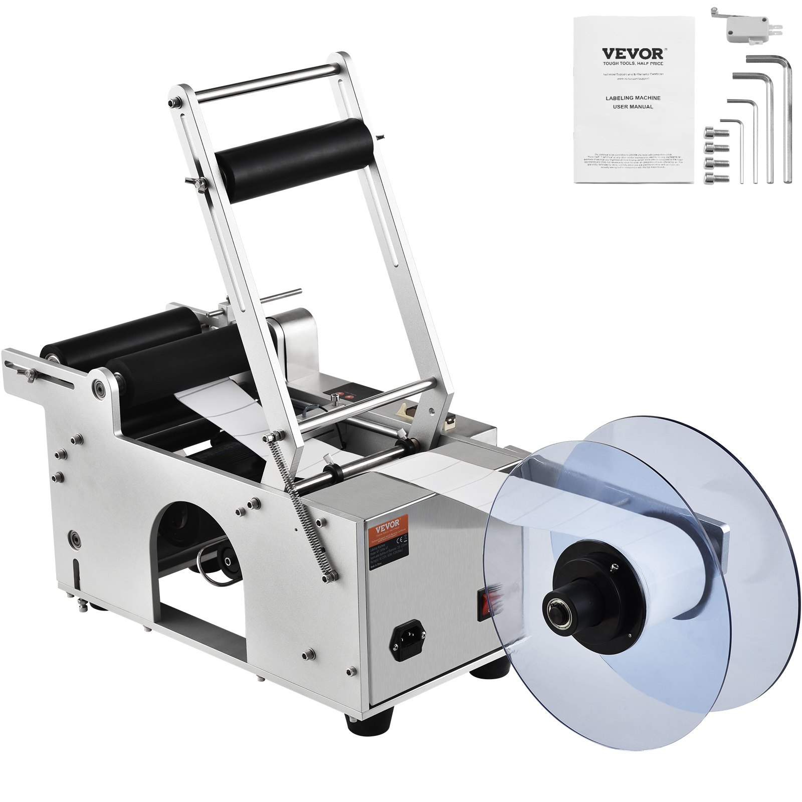 VEVOR Máquina etiquetadora semiautomática Máquina etiquetadora de 20 a 50 etiquetas por minuto, anchos de etiquetas de 13 a 150 mm, longitudes de etiquetas de 25 a 300 mm Etiquetas de precios