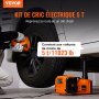 VEVOR Kit de Gato Hidráulico Eléctrico de 5T 12V Elevador Automático de Coche 155-450 mm Gato Elevador con Llave de Impacto Luz LED Inflador de Neumáticos para Carretera SUV Sedán o Cualquier Vehículo