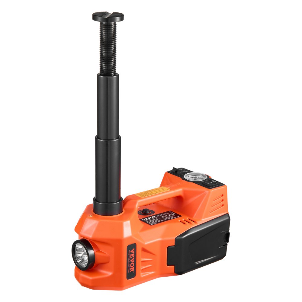 VEVOR Gato Eléctrico para Automóvil, 5 Toneladas, con Inflador Incorporado, Reemplazo de Neumáticos Ajustable de 12 V con Martillo Seguro y Luz LED, para Sedán, SUV, Camión, 390 x 301 x 186 mm