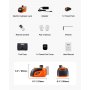 VEVOR Gato Eléctrico para Automóvil, 5 Toneladas, Gato de Tijera Eléctrico Ajustable con Gran Capacidad de Carga, con Luz LED y Control Remoto, para Sedán, SUV, Camión, 230 x 160 x 160 mm, 0-45 ℃
