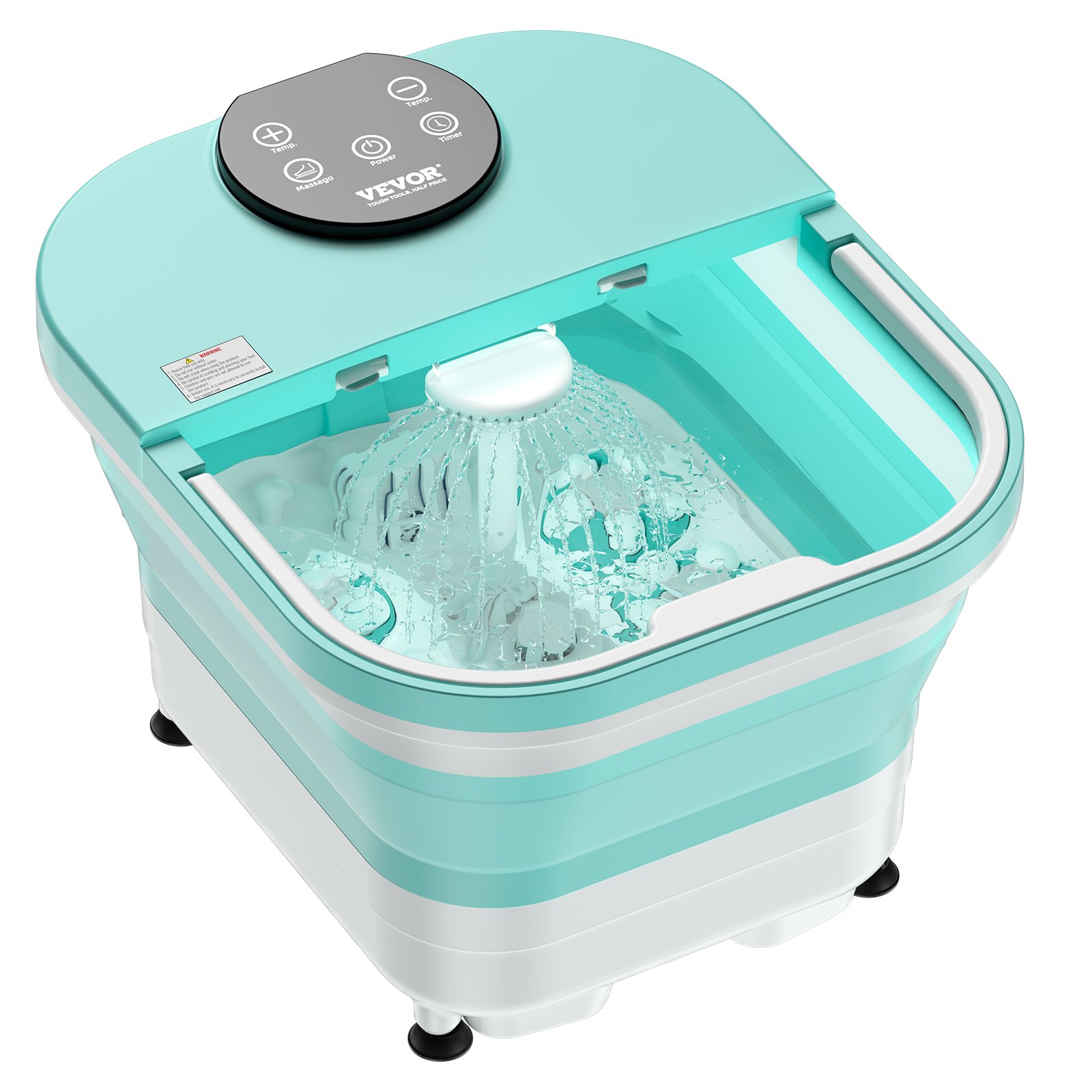 VEVOR Bañera de Hidromasaje para Pies y Pedicura 400 x 330 x 270 mm Verde 500 W