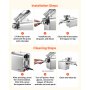 VEVOR Prensa de Aceite Eléctrica 750 W, Máquina de Prensado de Aceite 3,75 kg/h, Prensado en Caliente 50-300 °C, Extractor de Acero Inoxidable, Uso Doméstico y Comercial, para Cacahuetes, Soja