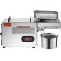 VEVOR Prensa de aceite eléctrica máquina de extracción de aceite de acero inoxidable 850W temperatura ajustable 0-300°C expulsor de aceite de prensa para exprimir cacahuetes, semillas de sésamo