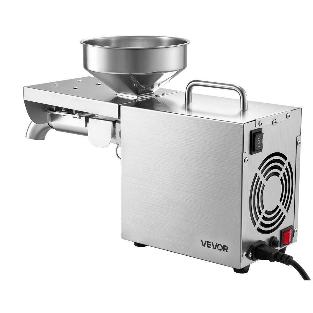 VEVOR Prensa de Aceite Eléctrica 700 W, Máquina de Prensado de Aceite 3,75 kg/h, Prensado en Caliente a 230 °C, Extractor de Acero Inoxidable, Uso Doméstico y Comercial, para Cacahuetes, Soja
