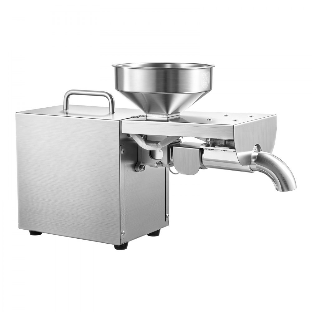 VEVOR Prensa de Aceite Eléctrica 700 W, Máquina de Prensado de Aceite 3,75 kg/h, Prensado en Caliente a 230 °C, Extractor de Acero Inoxidable, Uso Doméstico y Comercial, para Cacahuetes, Soja