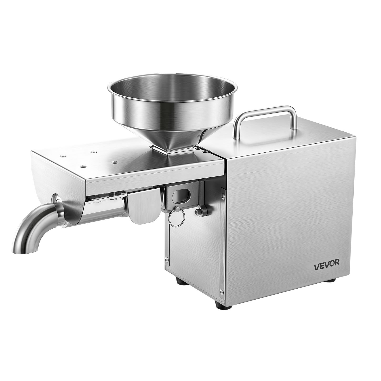VEVOR Prensa de Aceite Eléctrica 700 W, Máquina de Prensado de Aceite 3,75 kg/h, Prensado en Caliente a 230 °C, Extractor de Acero Inoxidable, Uso Doméstico y Comercial, para Cacahuetes, Soja