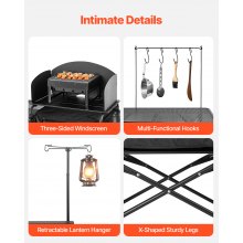 VEVOR Mesa de Cocina de Aluminio para Exteriores con Armarios para Parabrisas