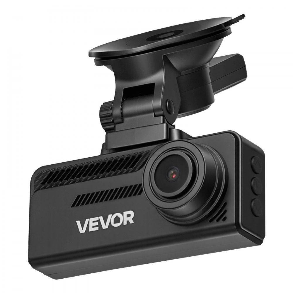 VEVOR Cámara de Salpicadero para Coche con Ventosa, Dashcam Frontal y Trasera 4K+1080P, con Tarjeta de 64 GB, GPS Integrado, Sensor G, Ángulo de Visión Frontal 129° y Trasero 125°, Grabación en Bucle