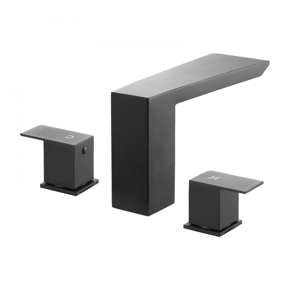 VEVOR Grifo de Bañera Romano con 3 Orificios y 2 Manijas, Acero Inoxidable, Válvula Antigoteo, con Caño Estrecho para Montaje en Cubierta, Ideal para Bañar Mascotas y Adultos, 200 x 230 x 72 mm