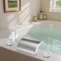 VEVOR Roman Tub Faucet, 3 Hole Waterfall Bathtub Faucet, Roman Bathtub Faucets Set with 2 Handles, Deck Mount Bath Tub Faucets Set for Pet Washing, Baby Care, Adult Bathing, Silver, Dual Water Flow