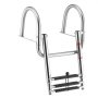 VEVOR Escalera para Barco Telescópica con Pasamanos y 3 Peldaños Antideslizantes, Soporta 272 kg, Escalera Plegable de Acero Inoxidable para Muelle Piscina Embarque Pontón Plataforma Barcos de Pesca