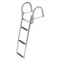 VEVOR Escalera para Barco Telescópica con Pasamanos y 3 Peldaños Antideslizantes, Soporta 272 kg, Escalera Plegable de Acero Inoxidable para Muelle Piscina Embarque Pontón Plataforma Barcos de Pesca