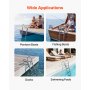 VEVOR Escalera para Barco Telescópica de Acero Inoxidable de 4 Peldaños, Soporta 272 kg, Escalera Plegable de Embarque con Pasamanos y Peldaños Antideslizantes para Muelle, Piscina, Pontón, Plataforma