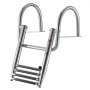 VEVOR Boat Ladder, 4 Steps, Stainless Steel Telescoping Folding Swim Deck Ladder for Rear Entry Inboard, 272.16 kg Capacity with Wide Anti-Slip Steps & Handrails, for Outboards, Yacht, Pontoon Boats
