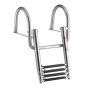 VEVOR Boat Ladder, 4 Steps, Stainless Steel Telescoping Folding Swim Deck Ladder for Rear Entry Inboard, 272.16 kg Capacity with Wide Anti-Slip Steps & Handrails, for Outboards, Yacht, Pontoon Boats