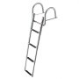 VEVOR Boat Ladder, 4 Steps, Stainless Steel Telescoping Folding Swim Deck Ladder for Rear Entry Inboard, 272.16 kg Capacity with Wide Anti-Slip Steps & Handrails, for Outboards, Yacht, Pontoon Boats