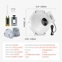 VEVOR Kit de Instalación de Ventilador de Radón Mitigación Silencioso 260 CFM con 2 Acopladores, Indicador de Presión, Ventilador de Extracción para Ventilación Interior y Exterior, 305 x 320 x 235 mm