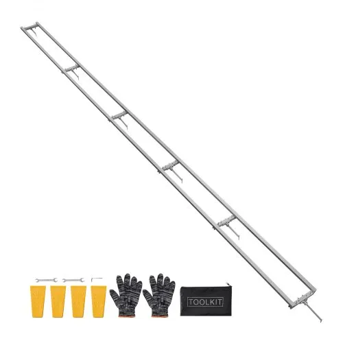 VEVOR Aserradero Móvil para Motosierra 4,57 m, Riel de Guía para Aserraderos Móviles con 6 Barras Transversales, 4 Cuñas, Kit de Guía de Fresado de Rieles Ajustable para Constructores, Carpinteros