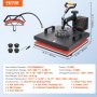 VEVOR Prensa de Calor 34 - 43 cm Máquina de Prensado en Calor Aluminio, Hierro y Plástico Negro y Rojo Máquina de Prensado en Caliente para Transferir Imagen en Camiseta, Sudaderas con Capucha