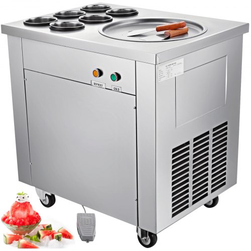 Máquina De Helados Ice Cream Maker Con 1 Sartén 6 Cubetas 40cm Pan 220v