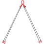 VEVOR Eslinga de Cadena de Elevación 4 Cadenas con Ganchos y Ajustadores 6mm x 150cm Carga de 2993 kg G80 para Carretilla Elevadora, Polipasto Motorizado, Muelle, Sitio de Construcción, Fábrica