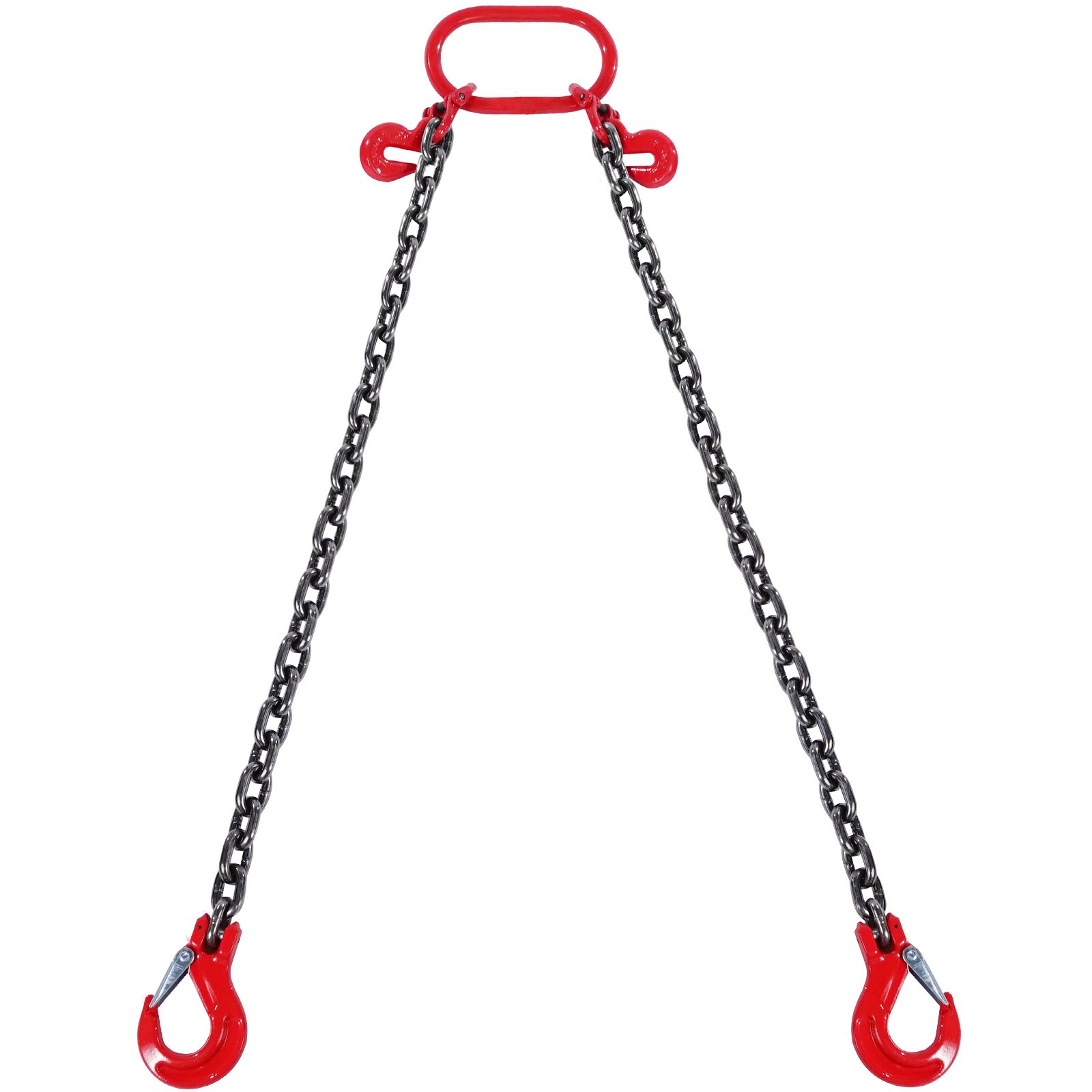 VEVOR Eslinga de Cadena de Elevación 2 Cadenas con Ganchos y Ajustadores 8mm x 180cm Carga de 2993 kg G80 para Carretilla Elevadora, Polipasto Motorizado, Muelle, Sitio de Construcción, Fábrica