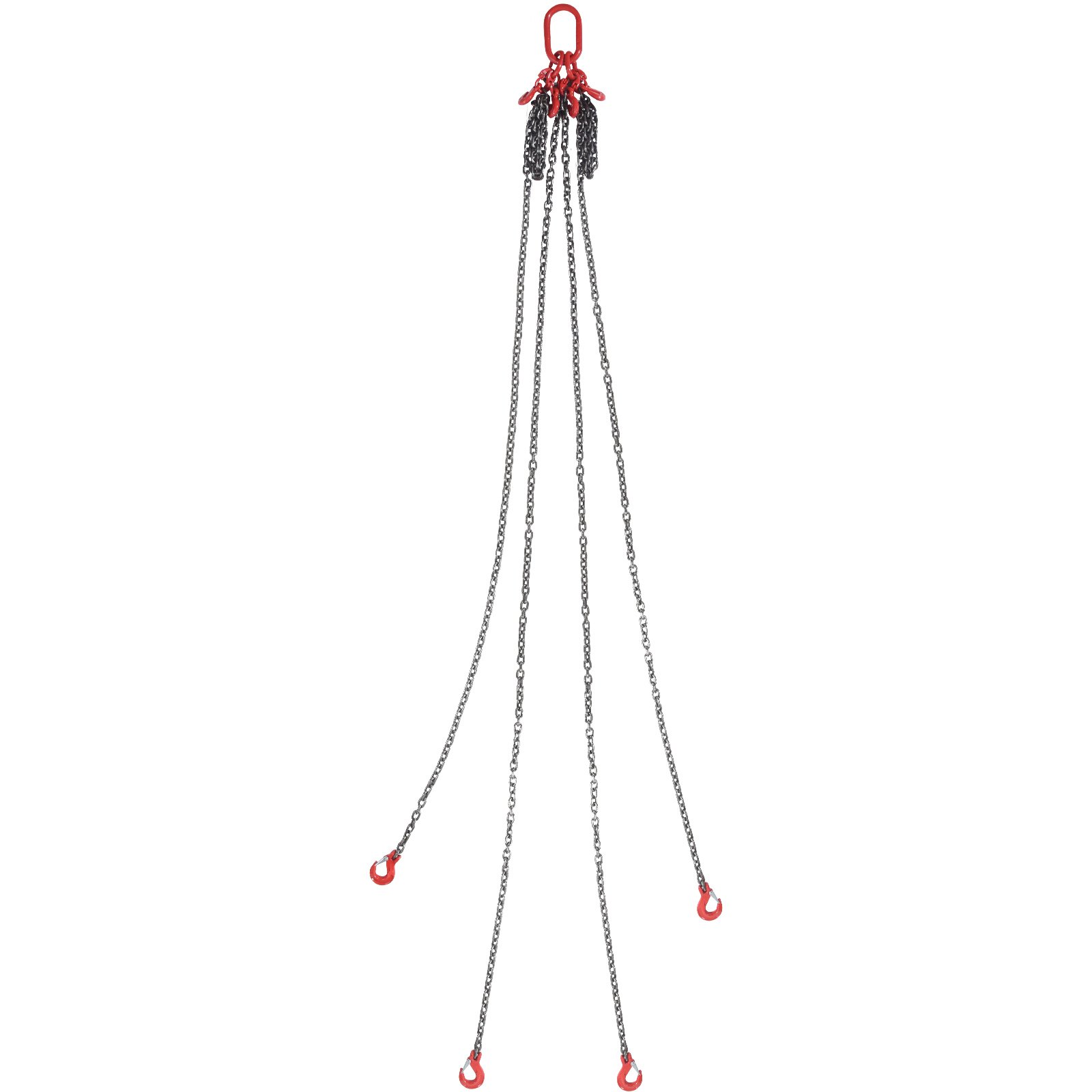 VEVOR Eslinga de Cadena de Elevación 4 Cadenas con Ganchos y Ajustadores 8mm x 300cm Carga de 5000 kg G80 para Carretilla Elevadora, Polipasto Motorizado, Muelle, Sitio de Construcción, Fábrica