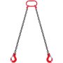 VEVOR Eslinga de Cadena de 2 Cadenas G80 8mm x 150cm con Ganchos Carga 2993 kg