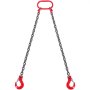 VEVOR chain sling, 5/16 inch x 5 foot lifting chains with hooks, G80 engine chain hoists, 6600 lbs/3 ton lifting capacity lifting sling chains for engine hoists, engine lifting chain with 2 leg grab hooks