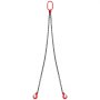 VEVOR chain sling, 5/16 inch x 5 foot lifting chains with hooks, G80 engine chain hoists, 6600 lbs/3 ton lifting capacity lifting sling chains for engine hoists, engine lifting chain with 2 leg grab hooks