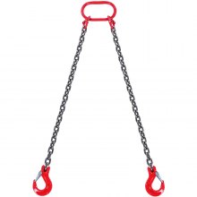 VEVOR Eslinga de Cadena de 2 Cadenas G80 8mm x 150cm con Ganchos Carga 2993 kg