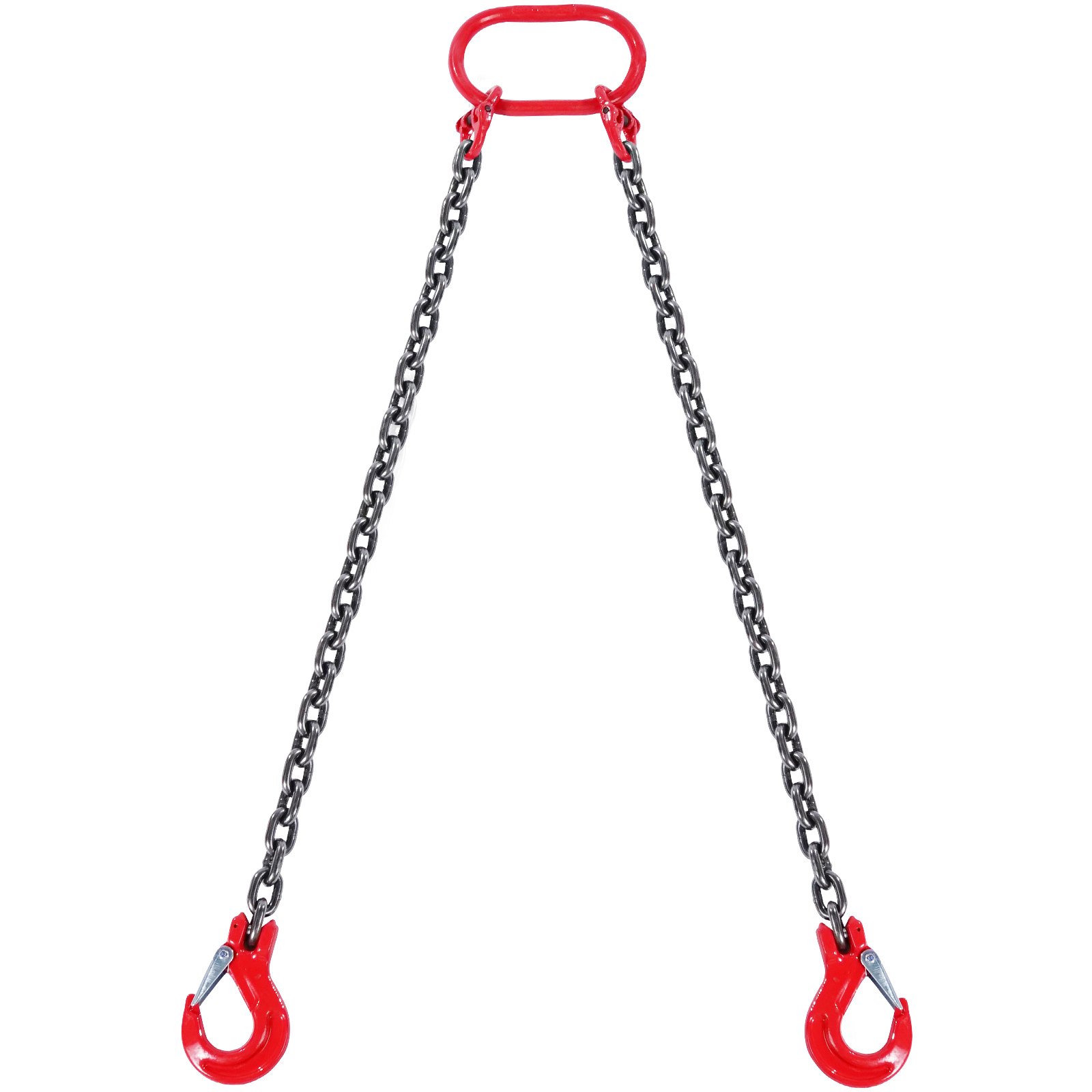 VEVOR Eslinga de Cadena de Elevación 2 Cadenas con Ganchos y Ajustadores 8mm x 150cm Carga de 2993 kg G80 para Carretilla Elevadora, Polipasto Motorizado, Muelle, Sitio de Construcción, Fábrica